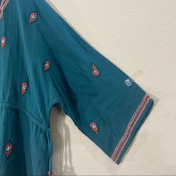 WORLD MARKET Womens Cotton Floral Embroidered Peasant Top Sz L/XL Boho Peasant - Picture 3 of 9